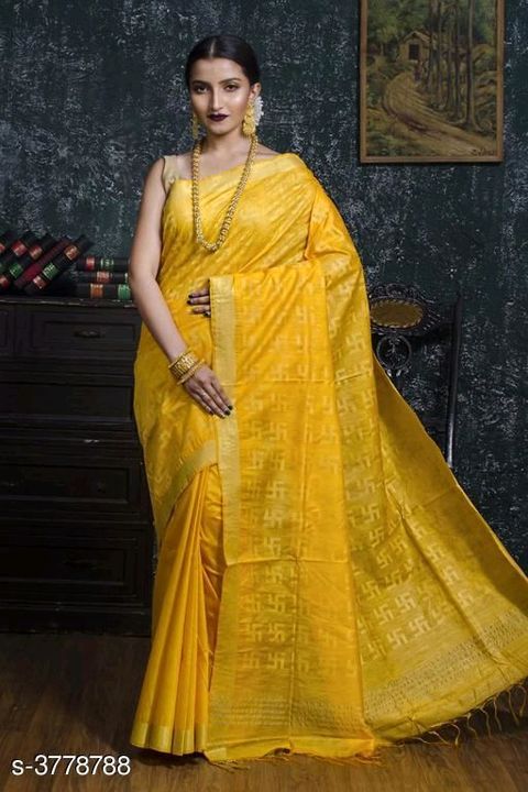 Khatan Swastik saree uploaded by Linen and silk saree manufacturer on 1/24/2022