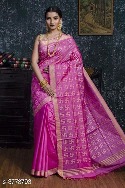 Khatan Swastik saree uploaded by Linen and silk saree manufacturer on 1/24/2022