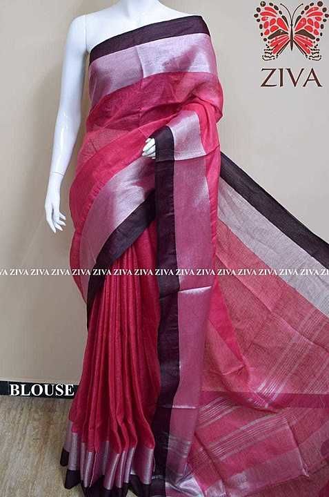 Lilen by lilen saree 💯 cotton Best quality pure lilen saree uploaded by business on 10/3/2020