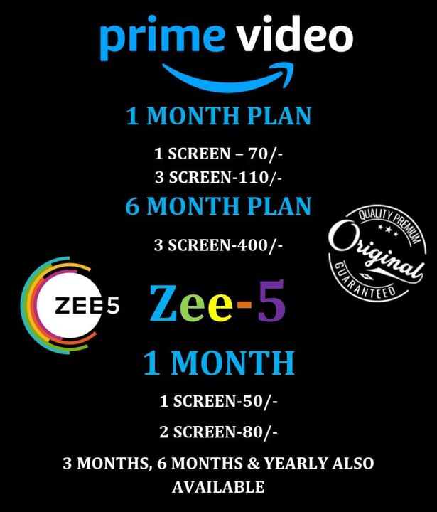 Prime Video & Zee 5 uploaded by business on 1/25/2022