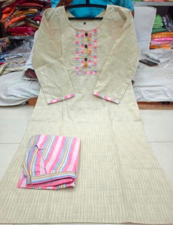 Women khadi cotton kurtis set uploaded by Shagun Creation on 1/25/2022