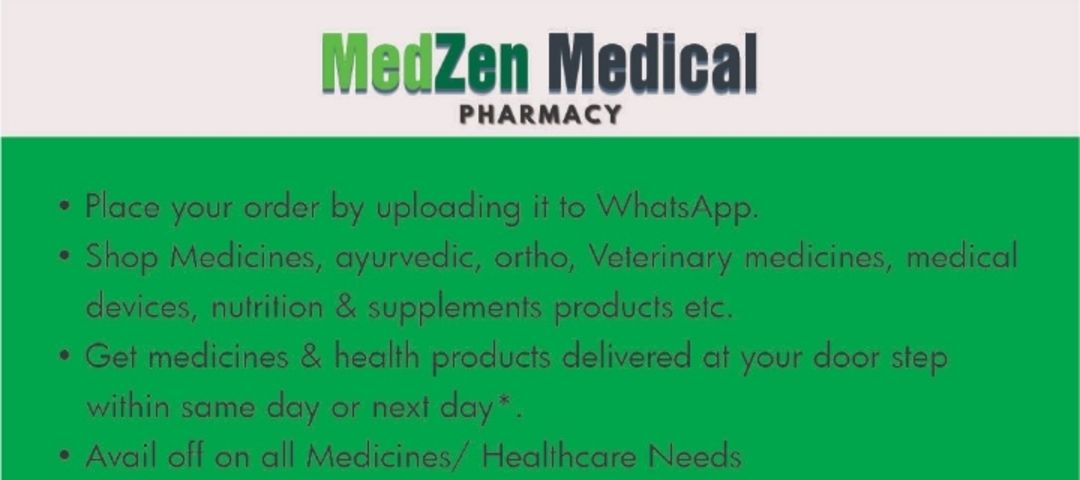 Visiting card store images of MedZen Medicals