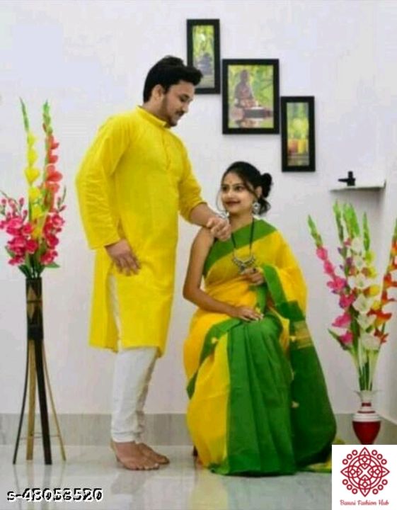 Post image Couple goalsNew collection of saree  and kurta
