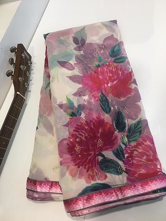 *Casual designer chiffon floral print saree with blouse*
 uploaded by business on 10/4/2020