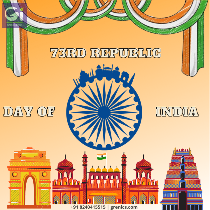Post image Happy 73rd Republic Day of India from Grenics India.