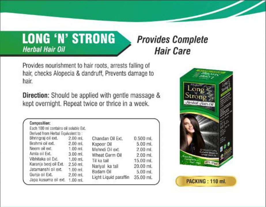Long N Strong Hair oil 100ml uploaded by Thaper Pharmaceuticals on 1/26/2022