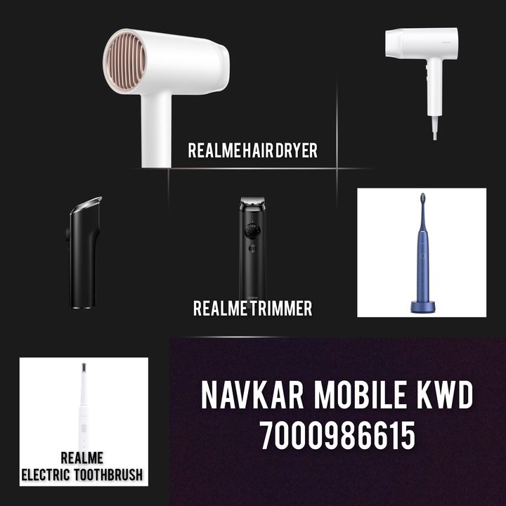 Realme heir dryer, trimmer, toothbrush uploaded by Navkar mobile on 1/26/2022