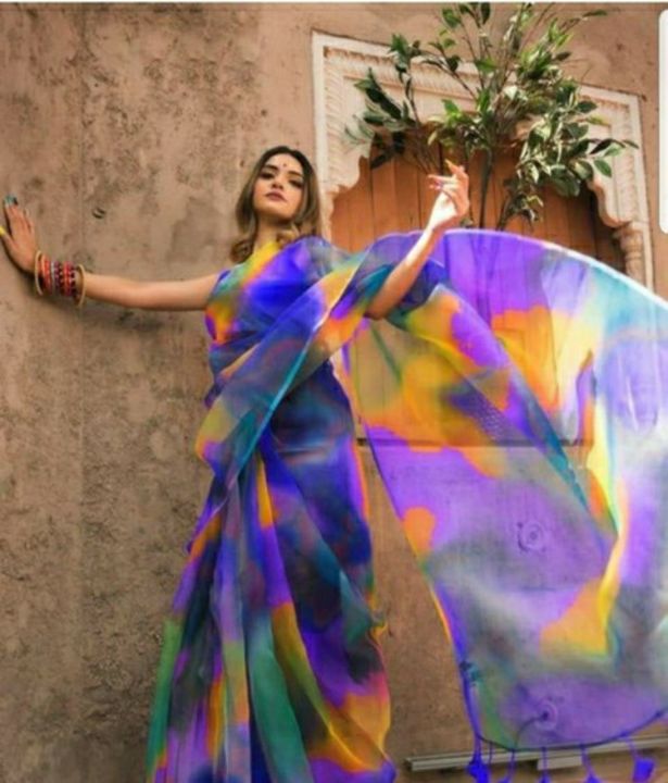 Organza saree uploaded by business on 1/26/2022
