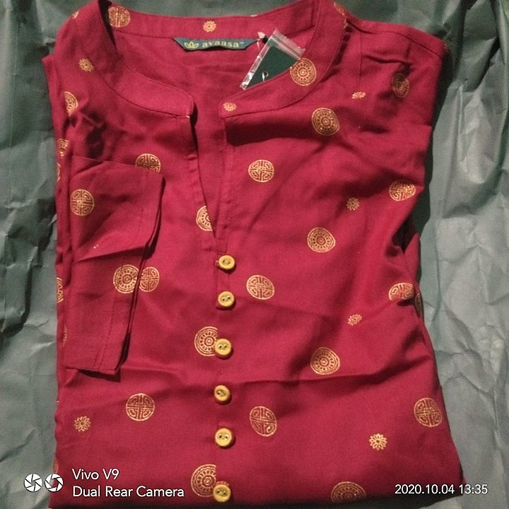 Rayon Printed Kurti 3/4 Sleeves uploaded by business on 10/4/2020