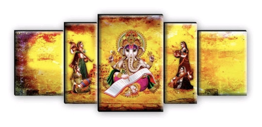 *Jay Jagannath* SAF Set of 5 Ganesha UV Textured Self adeshive large Panel Painting 42 Inch X 18 Inc uploaded by NC Market on 1/26/2022