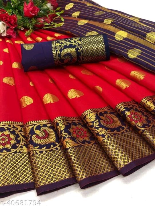 Post image Catalog Name:Aishani Ensemble Sarees
Saree Fabric: Banarasi Silk
Blouse: Separate Blouse Piece
Blouse Fabric: Banarasi Silk
Pattern: Zari Woven
Blouse Pattern: Product Dependent
Multipack: Single