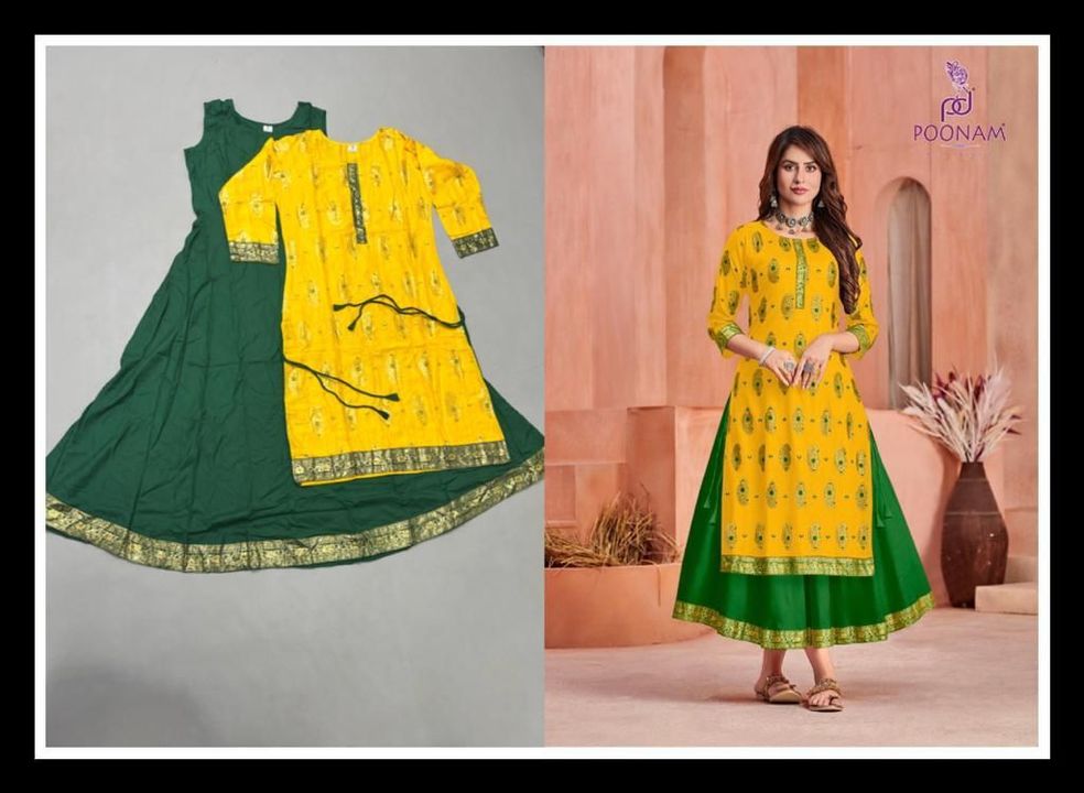 Post image “ *PUJITA*“
       (Kurti with Gown)


Top :- Pure Rayon straight    
           kurti with Foil print. 

Gown 👗 - Pure Rayon 
          sleeve less Gown
            With Foil Print.  

Size :- S,M,L,XL,XXL,3xl,4xl,5xl.

*₹ 625/-*

Ready to ship