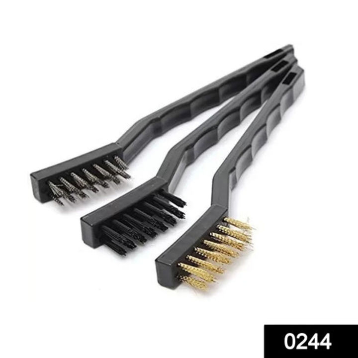0244 -3pcs Mini Wire Brush Set (Steel/Nylon/Brass Brush) uploaded by DeoDap on 1/26/2022