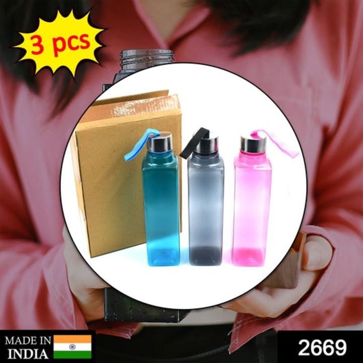 2669 3Pc Set Square Bottle 1000ml Used for storing water and beverages purposes for people. uploaded by DeoDap on 1/26/2022