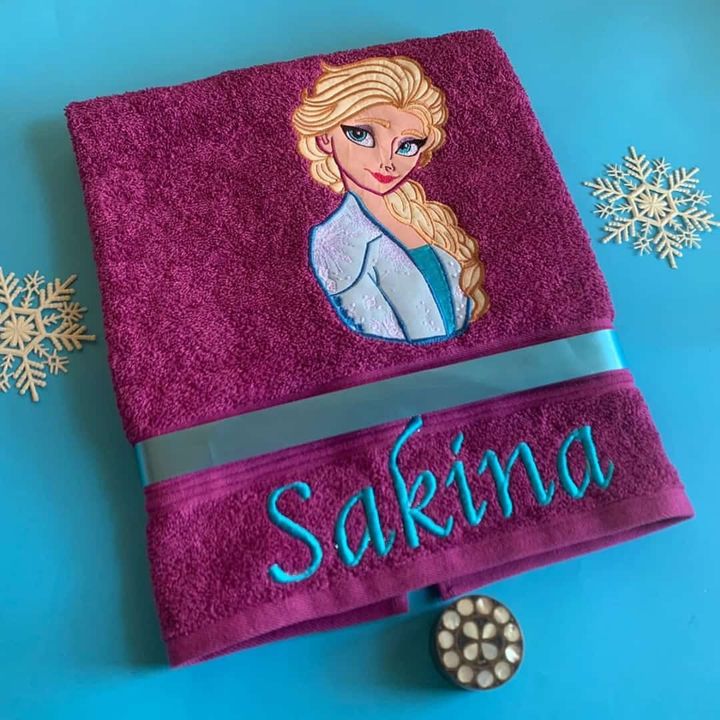 Post image Elsha design Bath Towel With your name just to say u are special gift for valentine order now delivery all over India just for 730 plus delivery charge extra as per courier service payment on order