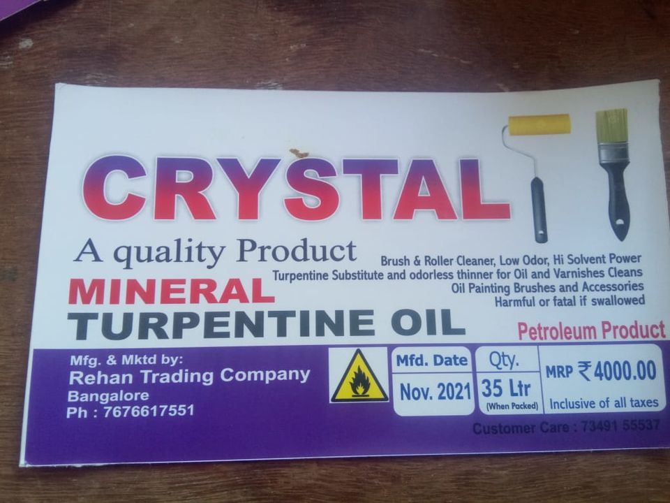 Pure turpentine oil 35ltr can uploaded by All typs off hardware item wholesale distributors on 1/28/2022