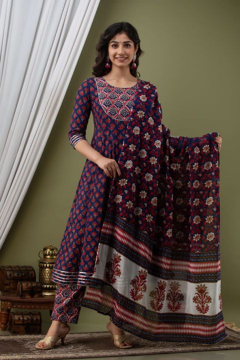 Cotton anarkali uploaded by Ethnic Cotton House on 1/28/2022