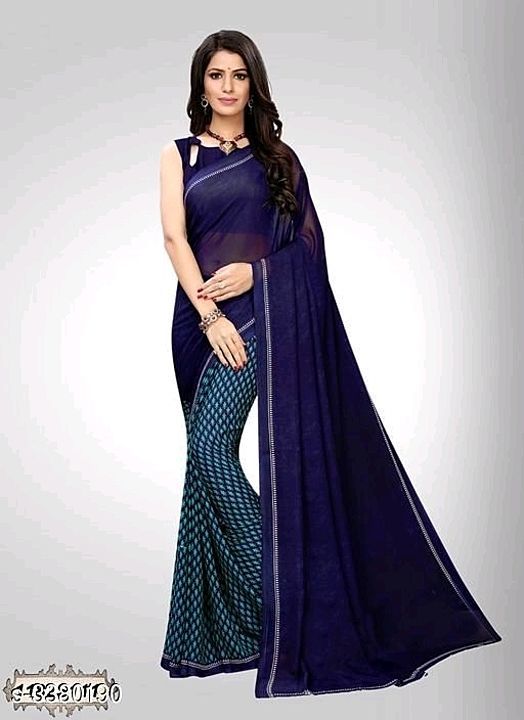 Fabric: Saree&Blouse - Georgette,
Size: Saree Length - 5.3 Mtr, 
Blouse Length - 0.7 Mtr
workPrinted uploaded by business on 10/4/2020