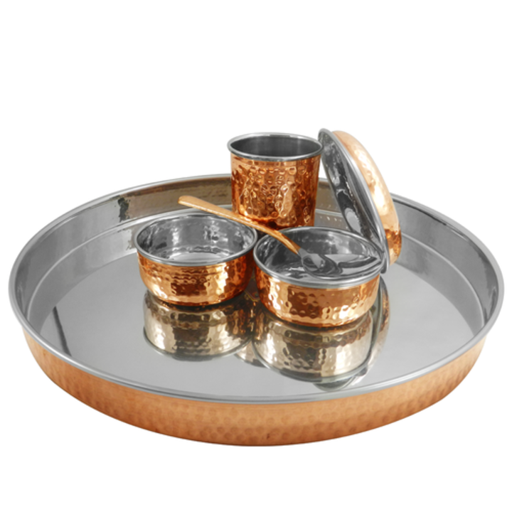 Steel copper thali set of five item uploaded by business on 1/28/2022