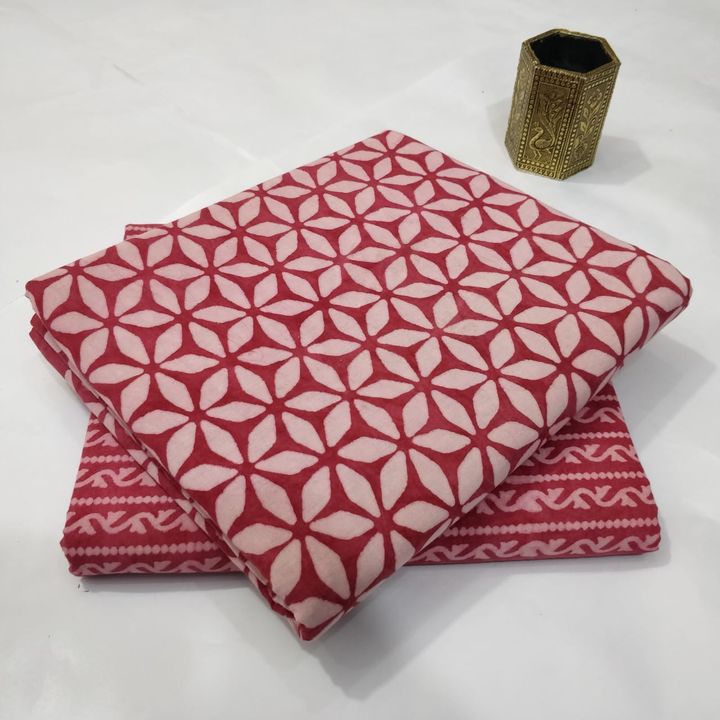 Hand block printed cotton dress meterial  uploaded by Siya Collection on 1/28/2022