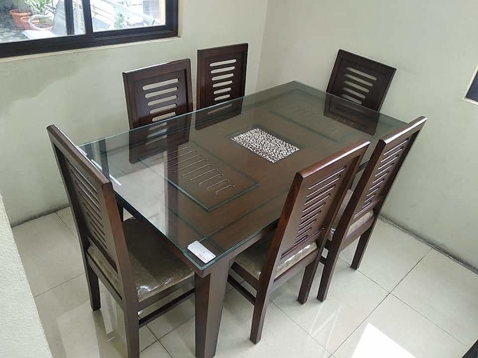 6 chairs dining table set in pure teak wood  uploaded by business on 10/4/2020