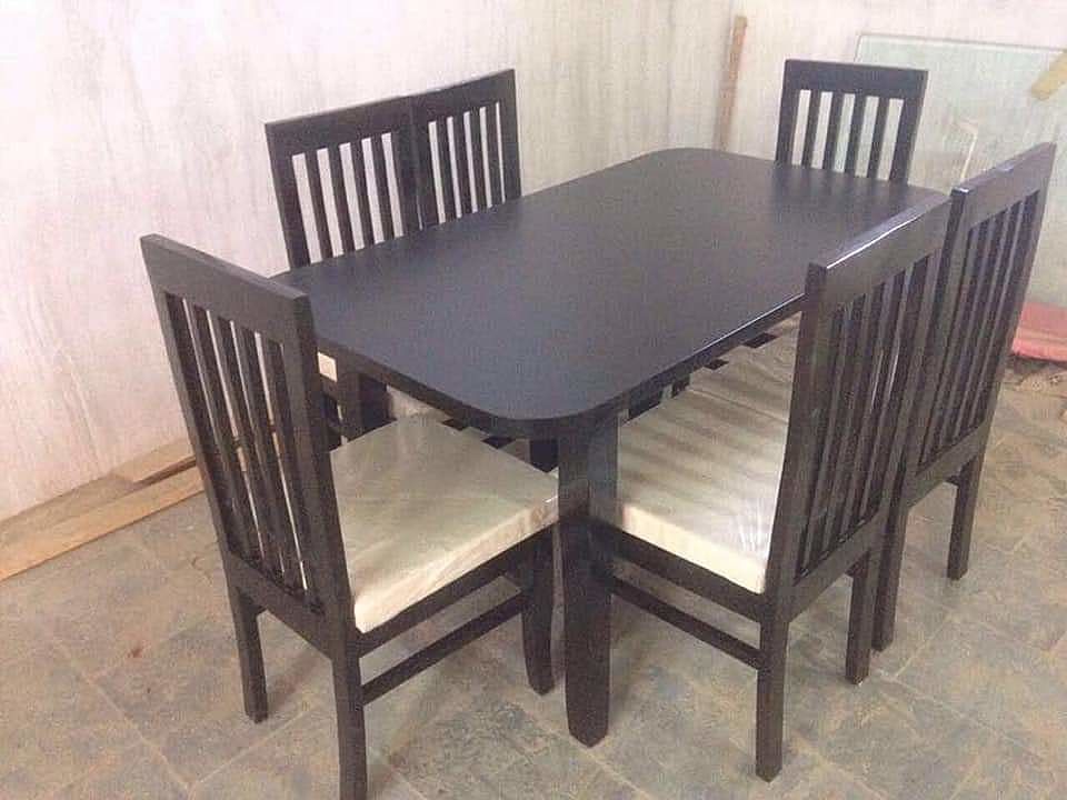 dining table 6chairs set in pure teakwood uploaded by business on 10/4/2020