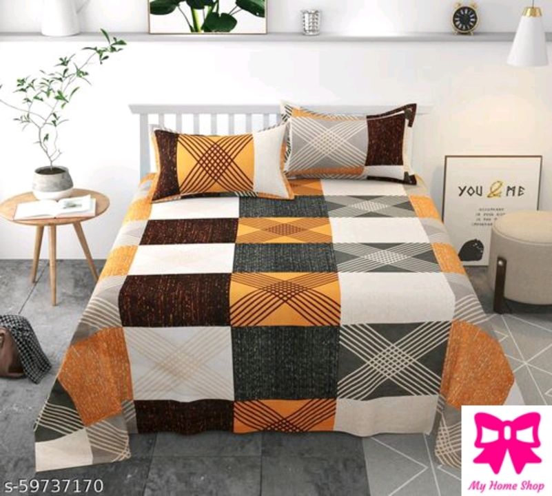 Post image It is glace cotton bedsheet which is very Attractive, beautiful and home decorating and very soft in touch size :- double Bedsheet, queen BedsheetMaterial :- glace cottonPillow cover:- 2Pattern :- checkedColor :- orange, multicolorEasily washable (machine wash or hand wash) as your choicePrecautions :- do not use strong detergent and do not use bleach