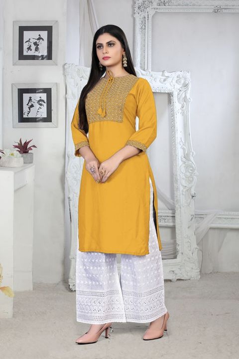 *Jay Jagannath* Women Rayon A-line Solid Long Kurti With Palazzos

*Rs.450(freeship)*
*Rs.520(cod)*
 uploaded by NC Market on 1/29/2022