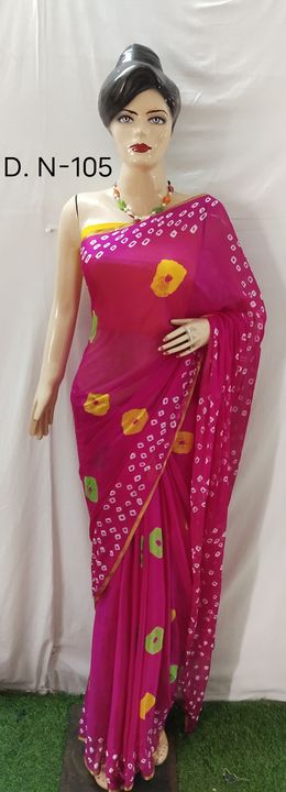 Chiffon bndez sarees uploaded by Dhanlaxmi creation on 1/29/2022