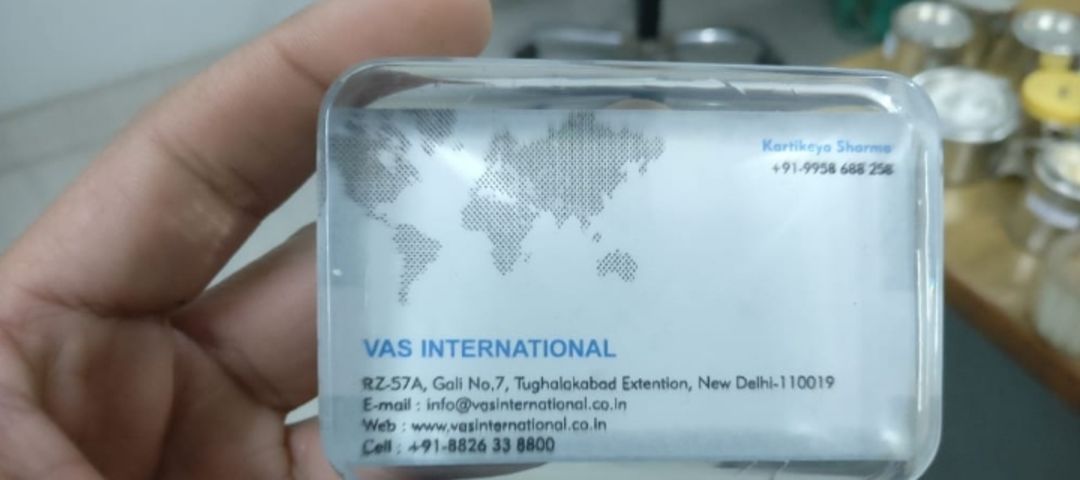 Visiting card store images of Vas international