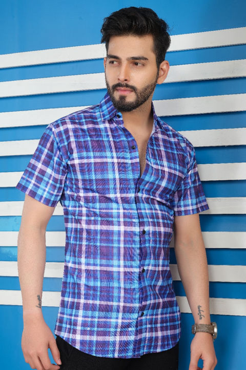 Post image Men's regular fit checked casual shirt