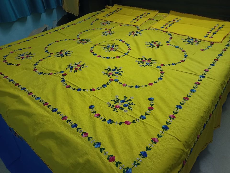 Embroidery cotton bedsheet uploaded by business on 1/29/2022