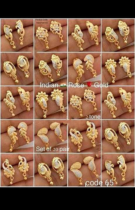 Gold plated earrings uploaded by Chinu,s fashion and jewels on 10/5/2020