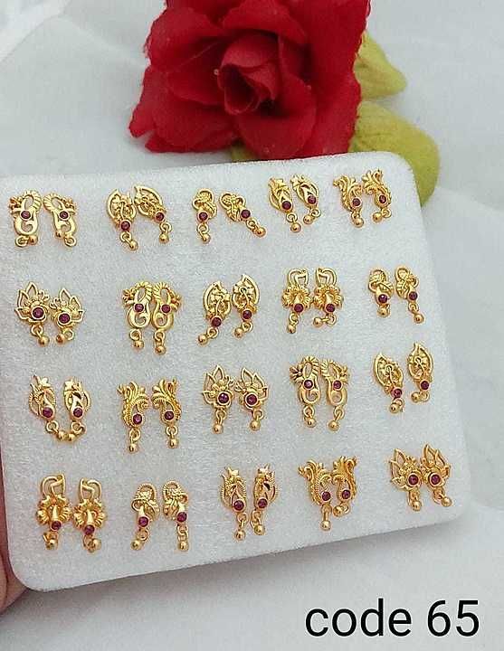 Gold plated earrings uploaded by Chinu,s fashion and jewels on 10/5/2020