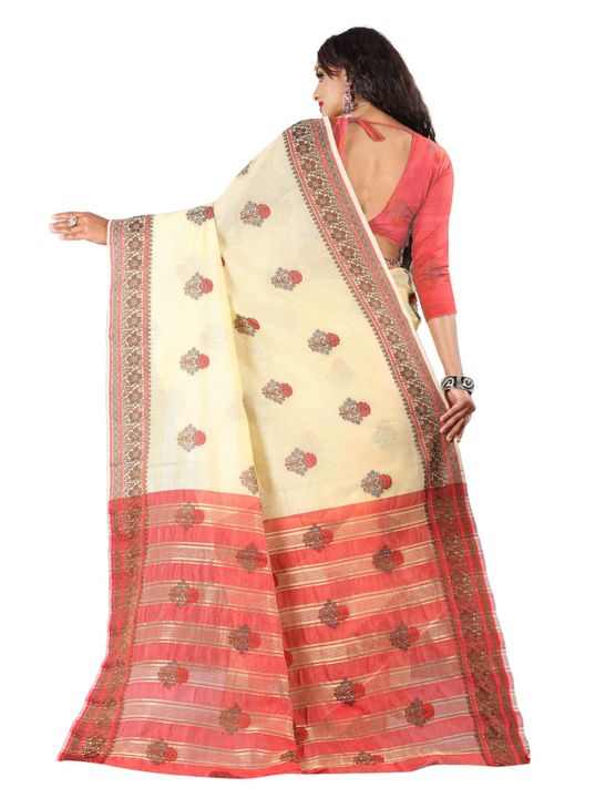 Cotton linen saree uploaded by Saptapadi Threads on 1/29/2022