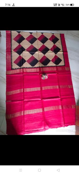 100% handloom silk saree with zari border beautiful prints. uploaded by Handloom silk saree. on 1/29/2022
