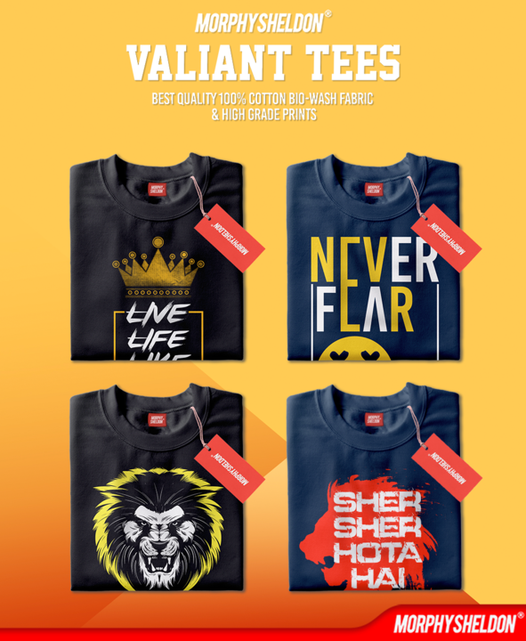 Men Half Sleeve T-Shirt - Fearless Lion Collection uploaded by MORPHY SHELDON Business on 1/30/2022