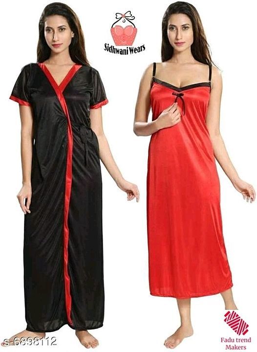 Free Mask Stylish Women'S Nightdress

Fabric: Satin
Sleeves: Nighty - Sleeveless, Robe - Short Sleev uploaded by Fadu products for boy's n girl's on 10/5/2020