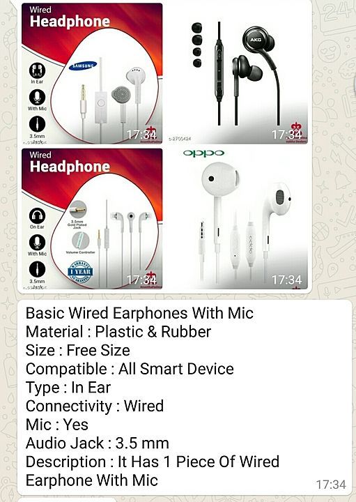 Post image Basic wired earphone with Mike 
Rs.320/-
CASH ON DELIVERY