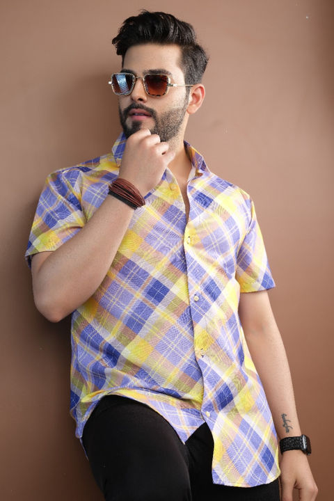 Men's regular fit checked casual shirt  uploaded by business on 1/30/2022