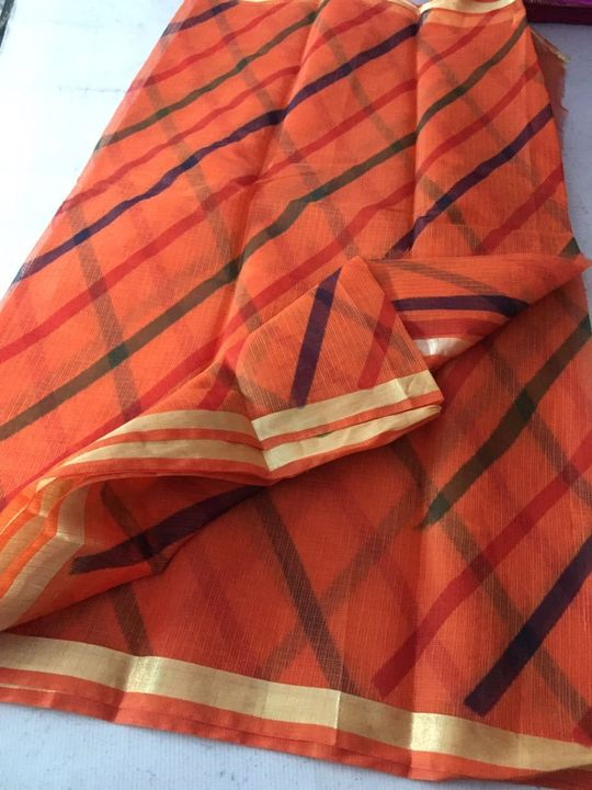 Post image Kota Doria cotton leheriya pattern printed sarees with blouse 6.25 m including blouse Easily home washable