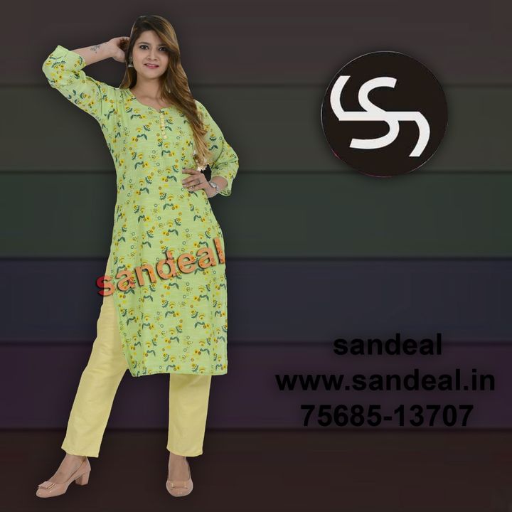 sandeal cotton straight kurties and pant sets  uploaded by business on 1/31/2022