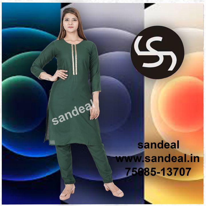 san rayon straight kurties and pant dupatta sets  uploaded by San Deal Garments on 1/31/2022