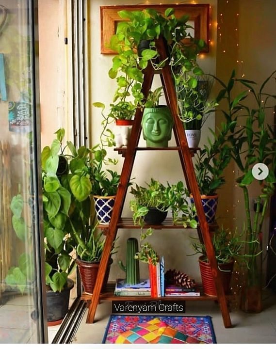 'A' shaped wooden ladder in 5 feet height for plants/Book shelves uploaded by business on 10/5/2020