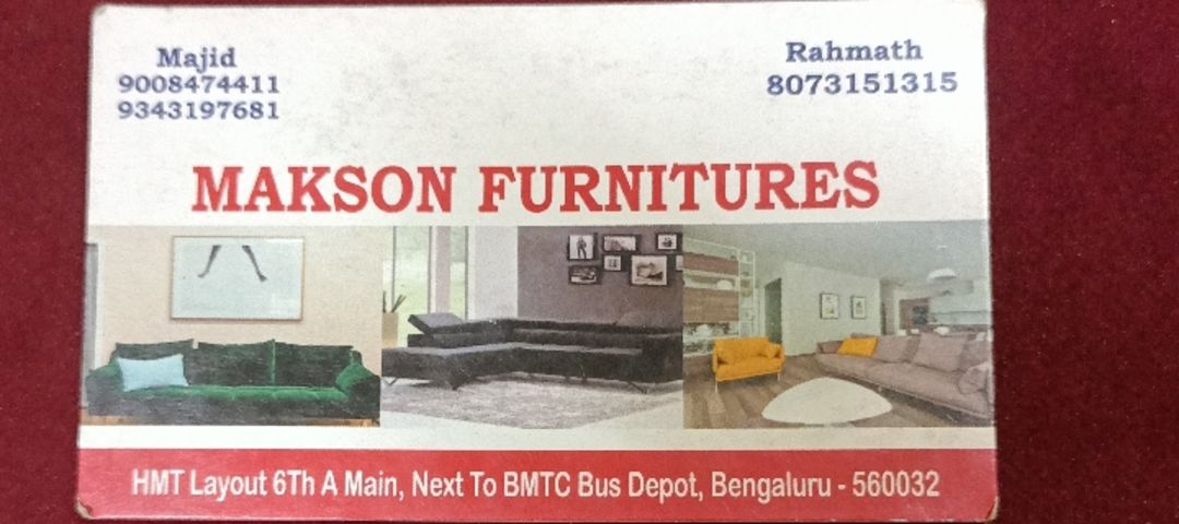 Visiting card store images of MAKSON FURNITURES