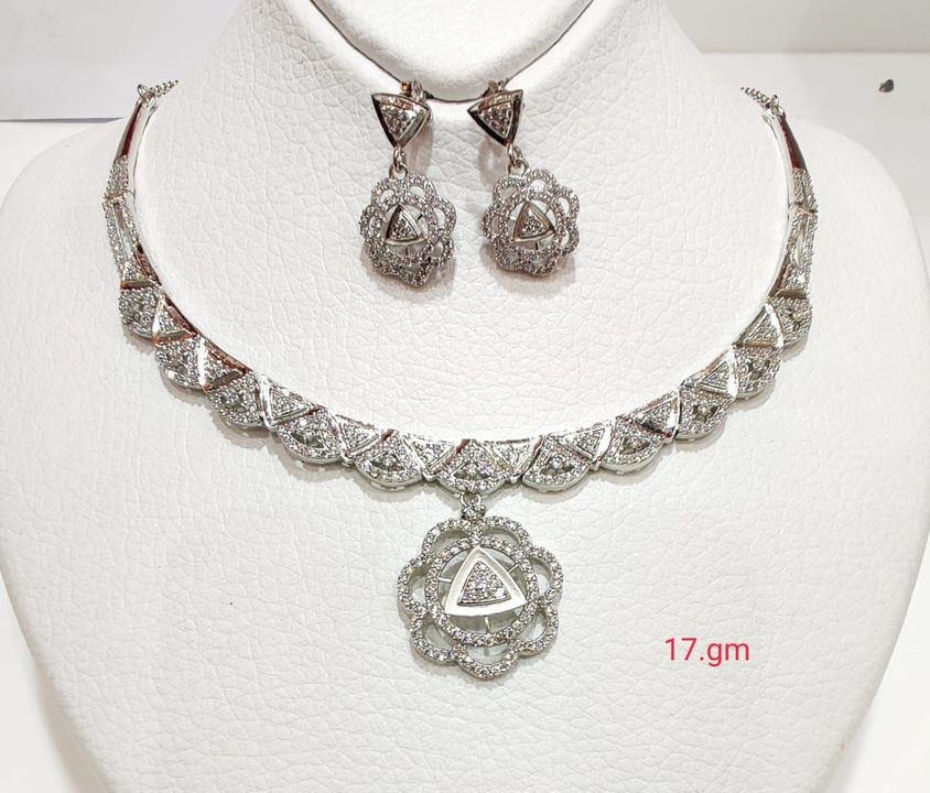 Necklace 925 Platinum Set uploaded by POONAMCHAND PARMAR JEWELLERS on 1/31/2022