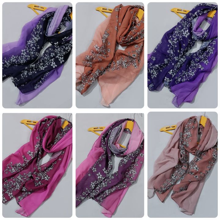 Ombre floral hijab uploaded by Abaya, hijab , scarf , fancy abaya, on 1/31/2022