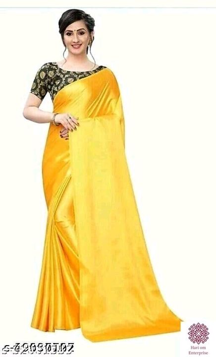 Aagyeyi Alluring Sarees
Saree Fabric: Satin Silk
Blouse: Separate Blouse Piece
Blouse Fabric: Jacqua uploaded by business on 2/1/2022
