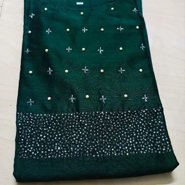 Slub silk with hand work uploaded by VEDHIKA COLLECTION on 2/1/2022