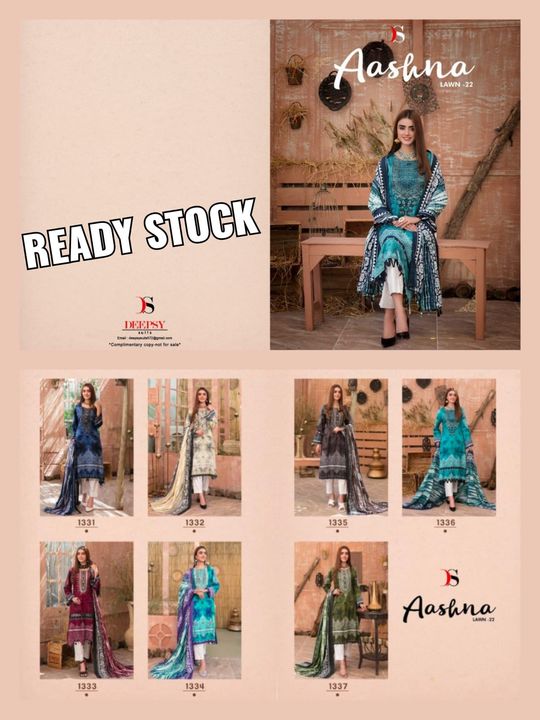 Post image *Aashna lawn-22 by DEEPSY SUITS
Top -Pure cotton with embroidery 
Bot - cotton print 
Dup -sliver chiffon           &amp;     Cotton Mal -Mal 
 (silver chiffon )        (cotton Mal -Mal )FOR MORE INFORMATION CONTACT ON WHATSAPP:+918849816118 Only Full set
*_Splendid Quality With Digitally Printed Fabric_*
*_Quilted Fabric Used For best quality results_*